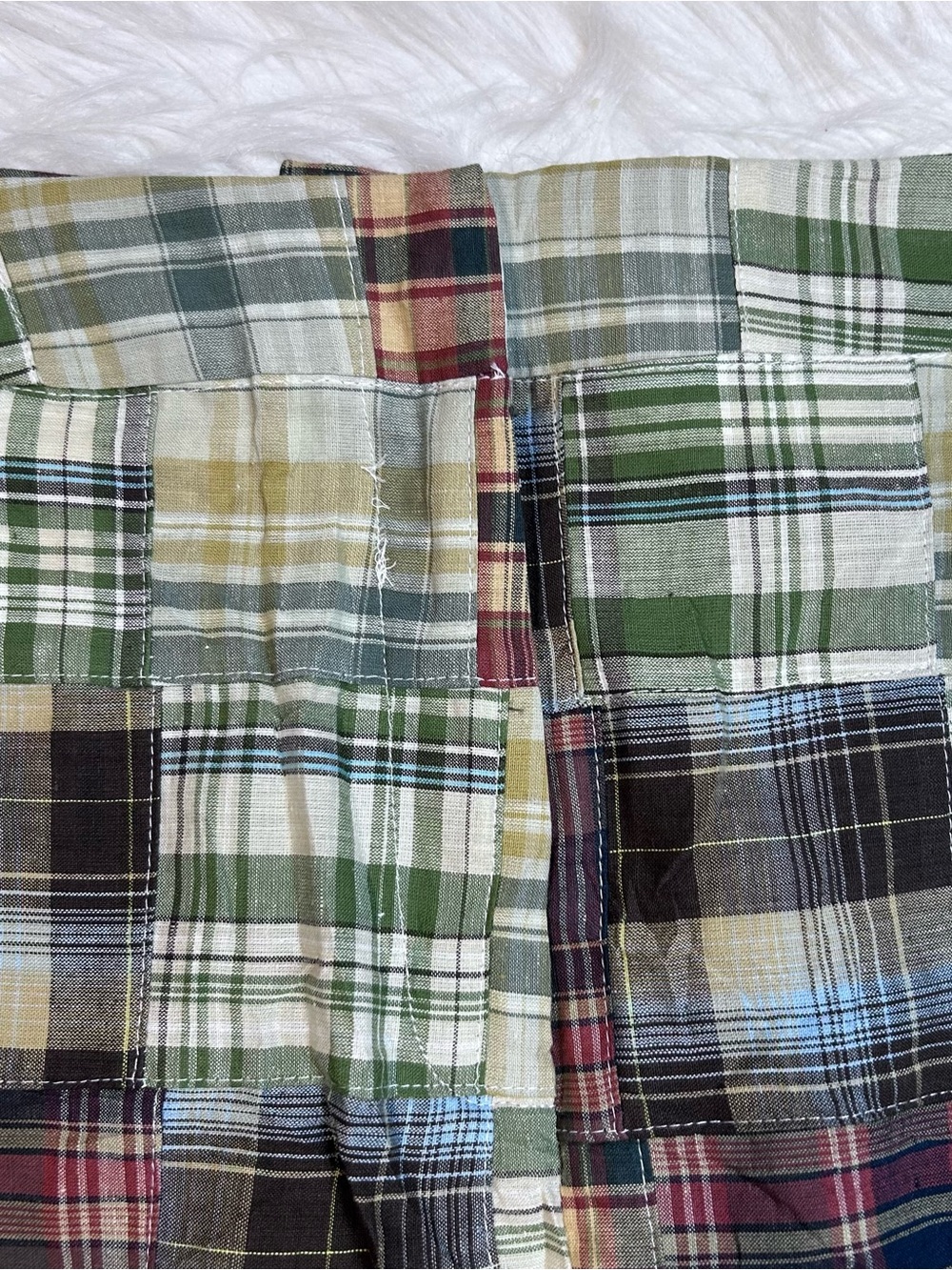Marina Luna Madras Plaid Patchwork Short Skirt Womens 12 Preppy Golf Casual - Picture 6 of 7